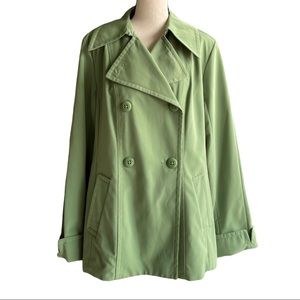 CROFT&BARROW GREEN TRENCH COAT SIZE L NWOT